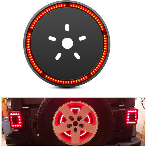 Nilight Spare Tire Brake Light Wheel Light 3rd Third Brake Light for Jeep Wrangler 2007-2018 JK JKU YJ TJ,Red Light, 2 Years Warranty