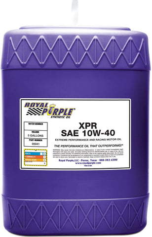 Royal Purple 05041 XPR 10W-40 Extreme Performance Synthetic Racing Motor Oil - 5 gal.