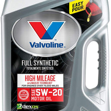 Valvoline Full Synthetic High Mileage with MaxLife Technology SAE 5W-20 Motor Oil 5 QT