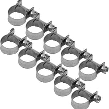 10pcs Hose Clamp,13-20mm Diameter Stainless Steel Mini Fuel Line Pipe Hose Clip Adjustable Tube Clamps (13-15mm)