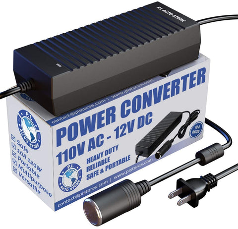 P.I. AUTO STORE Premium 110V / 120V AC - 12V DC Power Converter/Adapter/Transformer 10 Amp. FCC & CE Approved use with 12V Max 10 amp Cigarette Lighter Accessories