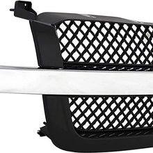 Grille for Chevrolet Avalanche 03-06/Silverado 03-07 Mesh Painted-Gray W/Chrome Center Bar Base/LS/LTFits 2007 Classic