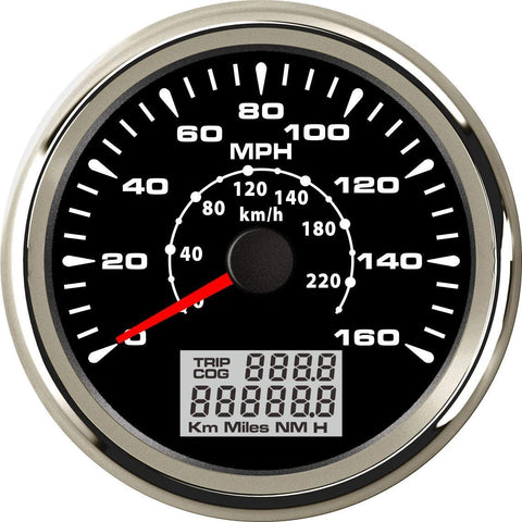 ELING MPH GPS Speedometer Velometer 160MPH 220KM/H Trip Counter Odometer for Car Racing Motorcycle 3 3/8 12V 24V