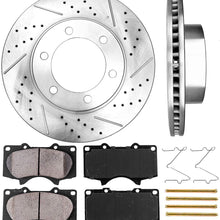 Callahan CDS02019 FRONT 318.77 mm Premium D/S 6 Lug [2] Brake Disc Rotors + [4] Ceramic Brake Pads + Hardware