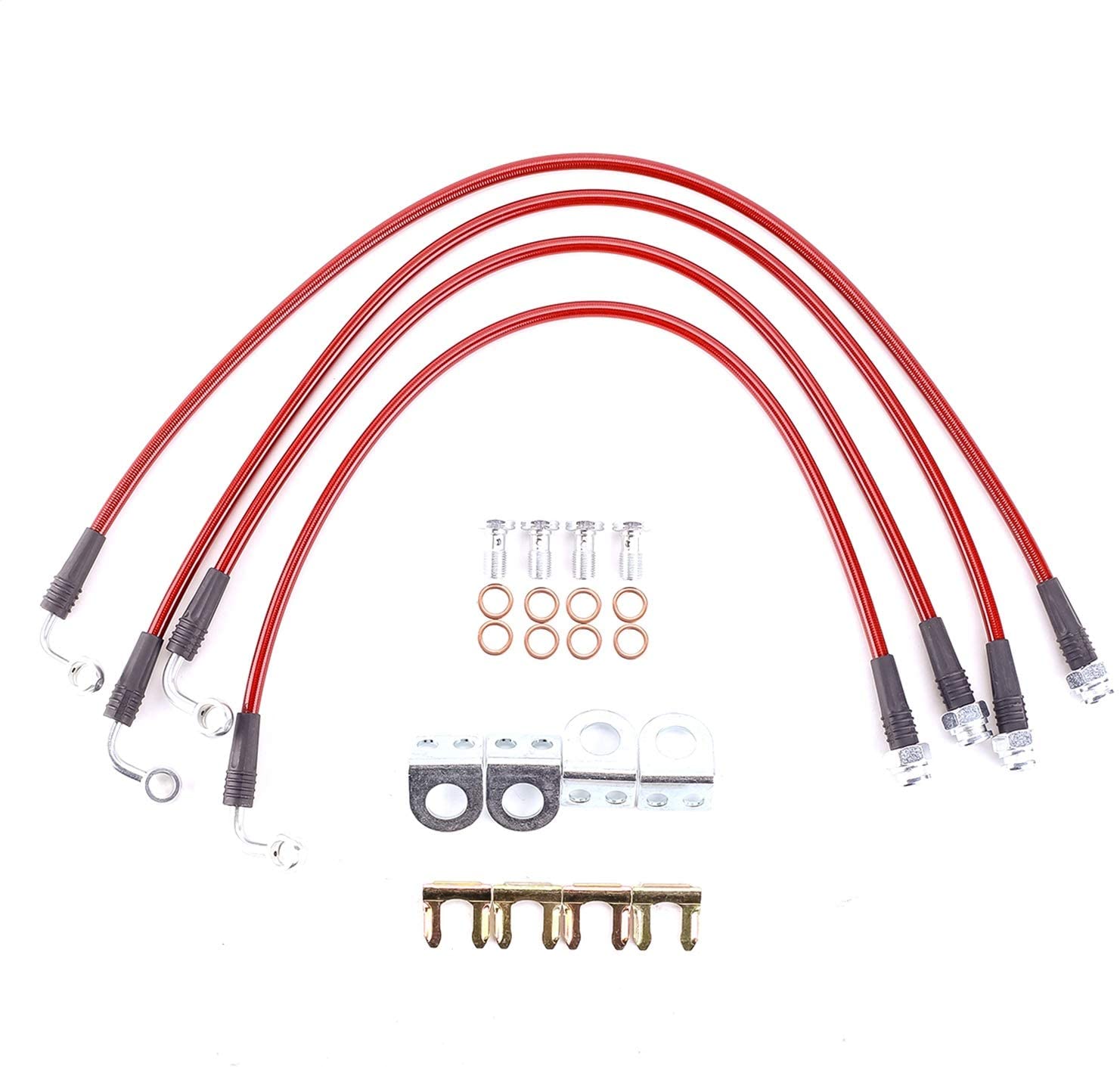 Power Stop BH00139 Stainless Steel Front and Rear Brake Hose Kit