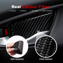 Thenice for 10th Gen Civic Real Carbon Fiber Door Wrist Trim Inner Door Handle Decoration Cover for Honda Civic 2020 2019 2018 2017 2016
