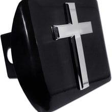 Elektroplate Cross with Christian Fish Lord God Jesus Christ Religion Ichthus Symbol Black with Chrome Cross Emblem Religous Metal Hitch Cover Fits 2 Inch Auto Car Truck Receiver