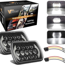 2Pcs 5x7 Led Headlights 7x6 Led Sealed Beam Headlights with Angel Eyes DRL High Low Beam C4 Corvette H6054 6054 Led Headlight Compatible with Jeep Wrangler YJ Cherokee XJ H5054 H6054LL 6052 6053