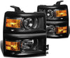 Black Housing Amber Corner Projector Headlight Headlamp for Chevy Silverado 1500 2014-2015