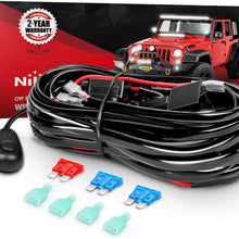 Nilight Wiring Harness Kit for Led Work Light Bar 12V Wiring ON/OFF Switch Relay Harness Kit for Off Road Atv/jeep Included