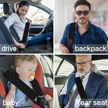 2Pcs Car Seat Belt Cover Pads, Shoulder Seatbelt Pads Cover, Safety Belt Strap Shoulder Pad for Adults and Children(Black)