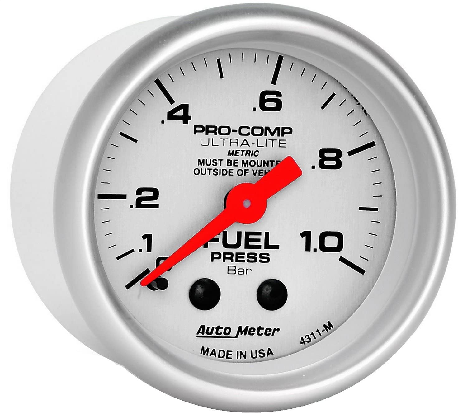 Auto Meter 4311-M Ultra-Lite Mechanical Fuel Pressure Gauge