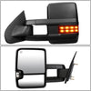 Pair Black Power Heated Amber LED Turn Signal Lights Tow Mirrors Replacement for Silverado Tahoe Sierra Yukon 03-07