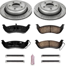 Power Stop K6181 Rear Brake Kit with Drilled/Slotted Brake Rotors and Z23 Evolution Ceramic Brake Pads