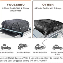 YOULERBU Car Roof Bag & Rooftop Cargo Carrier Bag, 100% Waterproof Excellent Military Quality Rooftop Car Bag - Fits All Cars