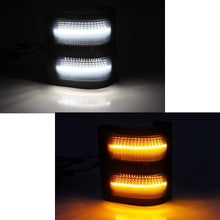 iJDMTOY Smoked Lens Switchback LED Side Mirror Marker Lamps Compatible With 2008-16 Ford F250 F350 F450 Super Duty, (2) Smoked Lens, White LED Parking Light, Amber LED Turn Signal Light