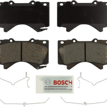 Bosch BE1303H Blue Disc Brake Pad Set with Hardware for Select Lexus LX570 and Toyota Land Cruiser, Sequoia, and Tundra Vehicles - FRONT