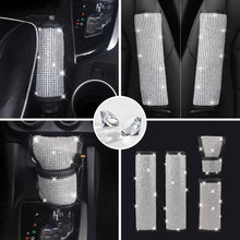 LALATECH 2 Packs Univeral Diamond Leather Seat Belt Shoulder Pads for Women, Bling Rhinestones Car Bling Seat Belt Covers, Crystal Handbrake Cover, Bling Ring Car Accessories (4 Pack)