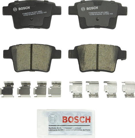 Bosch BC1071 QuietCast Premium Ceramic Disc Brake Pad Set For Select Ford Five Hundred, Freestyle, Taurus, Taurus X; Jaguar X-Type; Mercury Montego, Sable; Rear