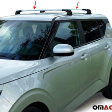 Roof Rack Cross Bars Luggage Carrier 2 Pcs. Silver Set Fits Kia Soul 2020-2021 | Aluminum Silver Cargo Carrier Rooftop Luggage Crossbars