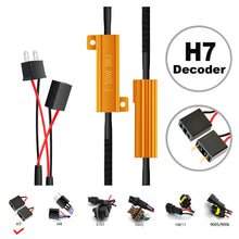 HOCOLO H7 Headlight Low Beam Fog Light Bulbs LED Resistor Kit Relay Harness Adapter Anti Flicker Error Decoder Warning Canceller (2pcs H7-Resistor Decoder)