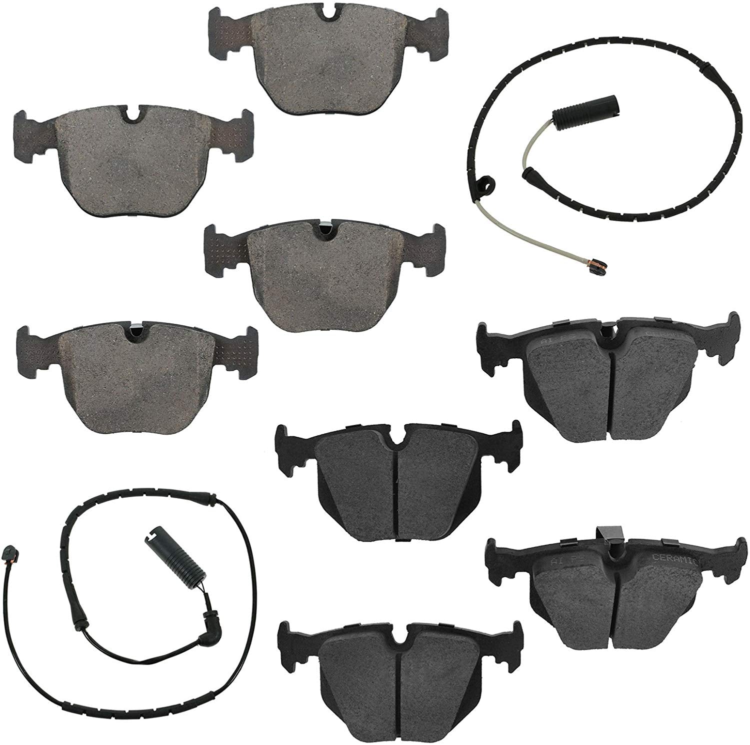 Front & Rear Ceramic Disc Brake Pad & Wear Sensor Kit LH & RH Sides for BMW X5