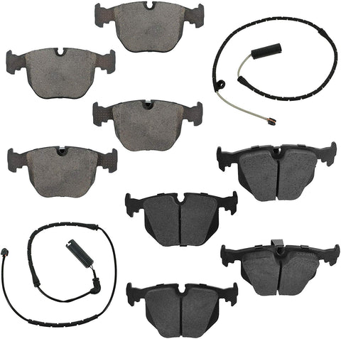 Front & Rear Ceramic Disc Brake Pad & Wear Sensor Kit LH & RH Sides for BMW X5