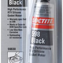 High Performance RTV Silicone Gasket Maker, -75 to 625°F Temp. Range, Full Cure 24 hr, Black - 1 Each