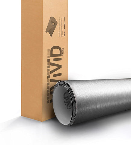 VViViD XPO Silver Brushed Steel Car Wrap Vinyl Roll with Air Release Technology (1.49ft x 5ft)