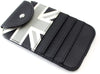 iJDMTOY (1) Black/Grey Union Jack UK Flag Style Sun Visor Organizer Holder Compatible With Sunglasses, Credit Cards, FasTrak Transponder, Reader, Garage Remote, etc