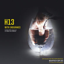 BEAMTECH H13 LED Headlight Bulb, 50W 6500K 8000Lumens Extremely Brigh (9008 Hi/Lo) CSP Chips Conversion Kit