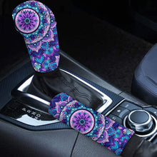 Forchrinse Decorative Blue Butterfly Auto Gear Shift Knob Cover+Handbrake Cover Set 2pcs Universal Car Interior Proctor Accessories
