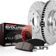 Power Stop K7729 K7717 Z23 Evolution Rear Kit-Drilled/Slotted Rotors and Carbon-Fiber Ceramic Brake Pads