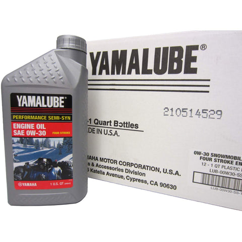 Yamaha LUB-00W30-SS-12 Yamalube 0W-30 Semi-Synthetic Oil, 1 Quart