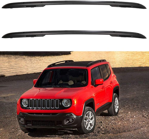 ECCPP Roof Rack Side Rails Luggage Cargo Carrier Roof Side Rails Fit for Jeep Renegade 2015 2016 2017 2018 2019 2020,Black Aluminum Roof Rack Cross Bars Cross Rails