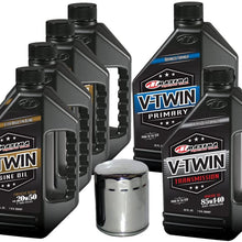 MaximaHiflofiltro VTTOCK26 Complete Engine Oil Change Kit for V-Twin Synthetic Blend Harley Davidson Evolution, 6 Quart