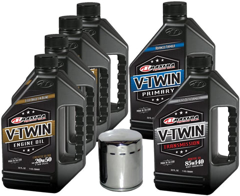 MaximaHiflofiltro VTTOCK26 Complete Engine Oil Change Kit for V-Twin Synthetic Blend Harley Davidson Evolution, 6 Quart
