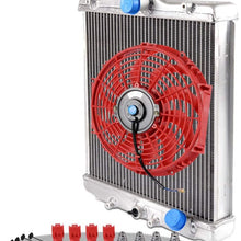 Replacement For HONDA CIVIC D15/16 EG/EK 92-00 3 Row 52MM Aluminum Radiator With Red Fan