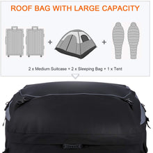 Car Roof Bag Cargo Carrier, 20 Cubic Feet Waterproof Rooftop Cargo Carrier Bag Vehicle Soft-Shell Carriers with Storage Carrying Bag + 8 Reinforced Straps Suitable for All Cars with/Without Rack