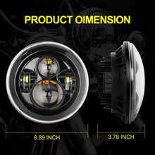 7" Motorcycle LED Headlights for Harley Davidson,2 PCS 4.5" LED Fog Lights Kits, Halo LED Headlamp Bracket Mounting Ring, 3 in 1 for Road King, Road Glide, Street Glide, Electra Glide, Ultra Limited