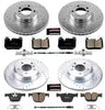 Power Stop K6654 Front & Rear Brake Kit with Drilled/Slotted Brake Rotors and Z23 Evolution Ceramic Brake Pads