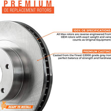 Max Brakes Rear Premium Brake Kit [ OE Series Rotors + Metallic Pads ] TA079242 | Fits: 2013 13 Toyota Prius; Non C & V Models