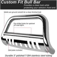 3 inches Chrome Bumper Push Bull Bar+Removable Skid Plate Replacement for Ford Excursion F250-F550 Super Duty 05 06 07