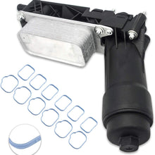 Engine Oil Cooler Assembly Filter Housing Adapter & Intake Manifold Gasket Set Compatible with 2011-2013 Jeep Wrangler Grand Cherokee Dodge Avenger Challenger Durango Grand Caravan Chrysler Town
