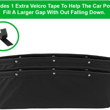 lebogner Black Gap Filler Premium PU Full Leather Console Pocket Organizer, Interior Accessories, Car Seat Side Drop Caddy Catcher, 2 Pack