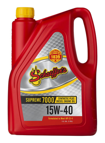 Schaeffer Manufacturing Co. 0700-006S Supreme 7000 Synthetic Plus Engine Oil 15W-40, 1 gallon
