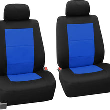 FH Group FB085102 Premium Waterproof Seat Covers (Blue) Front Set – Universal Fit for Cars Trucks & SUVs