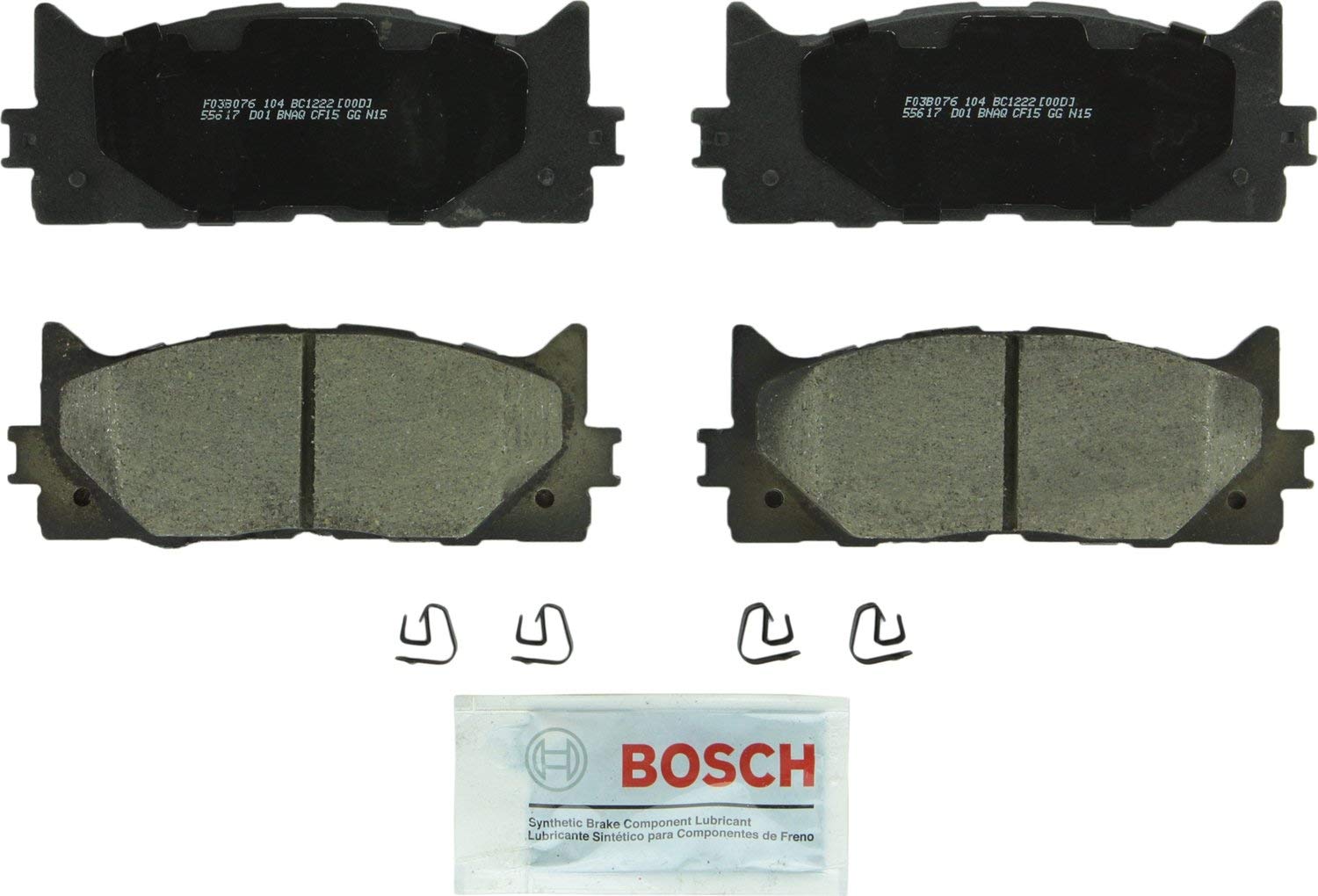 Bosch BC1222 QuietCast Premium Ceramic Disc Brake Pad Set For 2007 Toyota Camry; Front