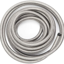 20 Feet 6AN AN6 3/8" Fuel Line Hose Braided Stainless Steel Oil Gas Fuel Hose CPE Synthetic Rubber Line Silver
