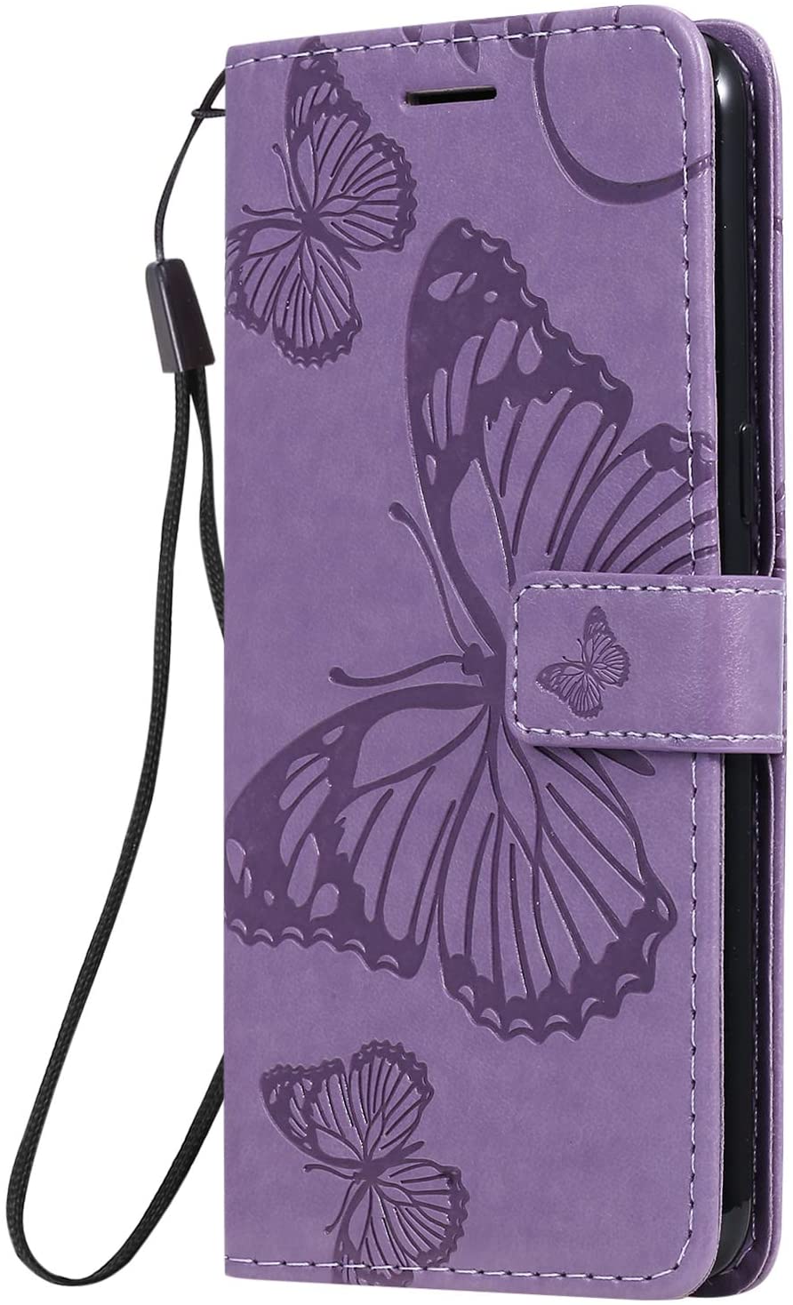 NEXCURIO Wallet Case for Galaxy A10S with Card Holder Side Pocket Kickstand, Shockproof Leather Flip Cover Case for Samsung Galaxy A10S - NEKTU090519 Purple